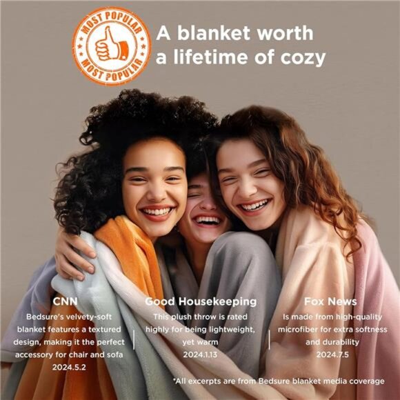 GentleSoft Fleece Bed Blankets Queen Size Grey - Soft Lightweight Fuzzy - Picture 3 of 7